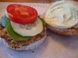 Chickpea Burgers with "Ricotta" Sauce