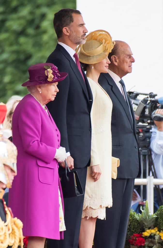 The queen's stature is clear when she stands next to King Felipe VI and Queen Letizia of Spain.
