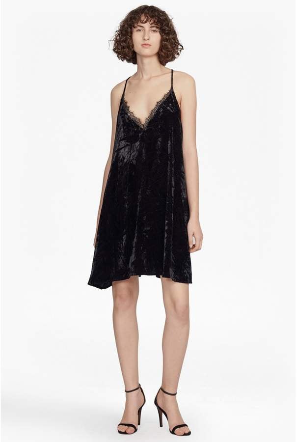 French Connection Lorraine Velvet Strappy Slip Dress