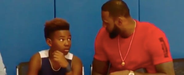 Video of LeBron James Giving a Pep Talk to a Player