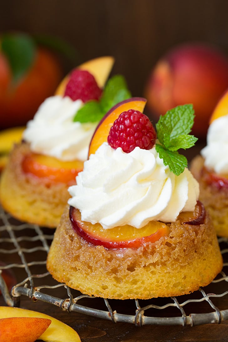 Cornmeal Peach Upside-Down Cupcakes