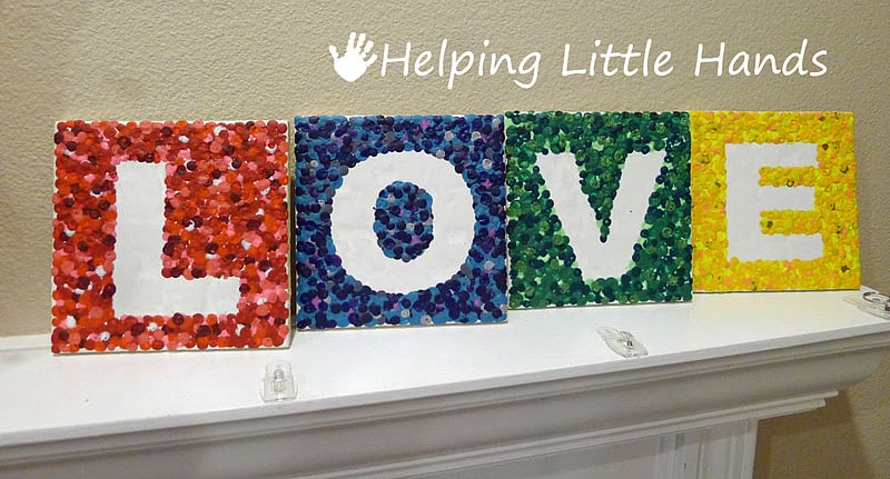 Melted Crayon LOVE Letter Tiles