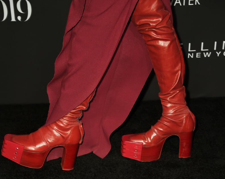 Hunter Schafer s Rick Owens Dress and Wild Platform Boots