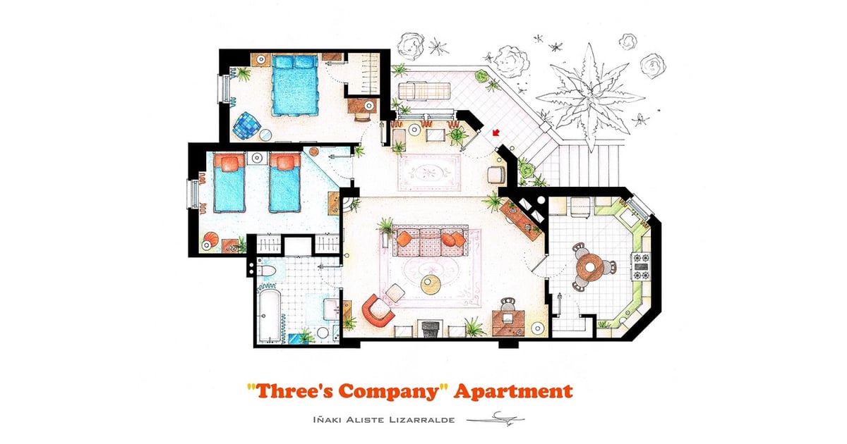 Three's Company Floor Plans For Houses in TV Shows and Movies
