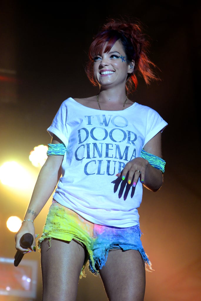 Lily Allen brought big smiles to the Latitude Festival in Southwold, England, on Friday.