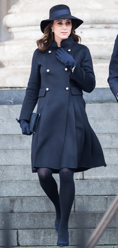 Kate Middleton Blue Carolina Herrera Coat | POPSUGAR Fashion