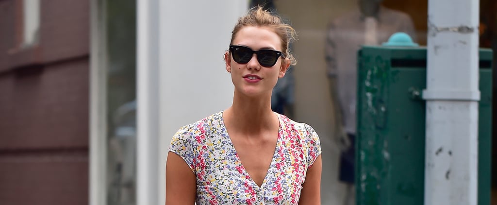 Karlie Kloss Wearing a Dress and Sneakers June 2016