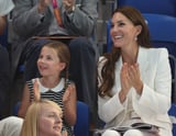 Princess Charlotte and Kate Middleton Match in Monochrome at Commonwealth Games