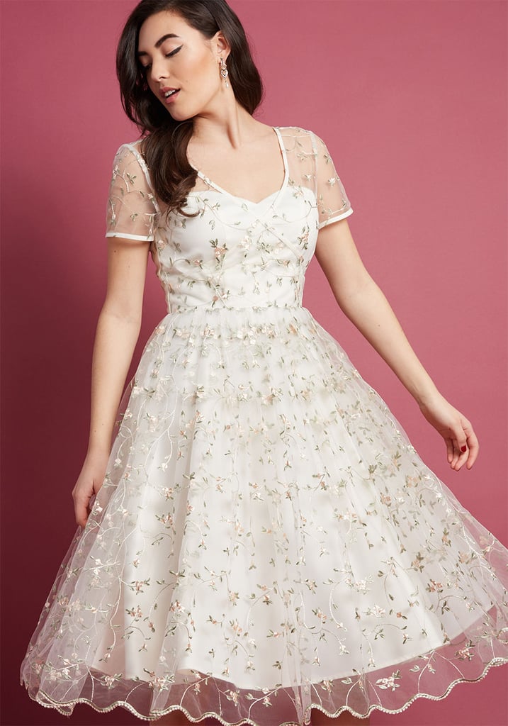 Collectif x MC Rosette Radiance A-Line Dress in Ivory