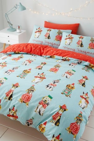 Catherine Lansfield Merry Woofmas Dog Christmas Duvet Set