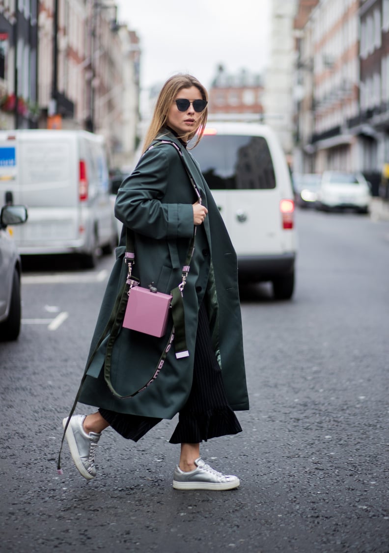 Style It With Flared Pants That Fall Just Below the Hemline of Your Coat