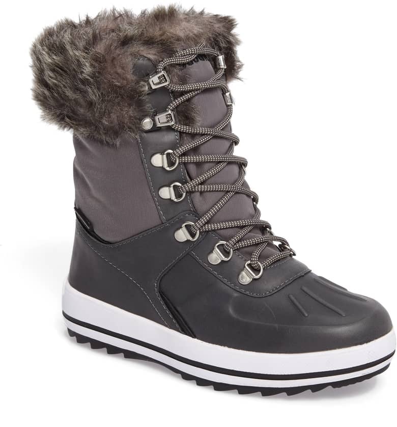 arctic fur trim junior waterproof snow boots