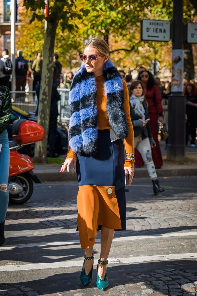 Olivia Palermo's winning outfit trick here — just add a scarf or stole.