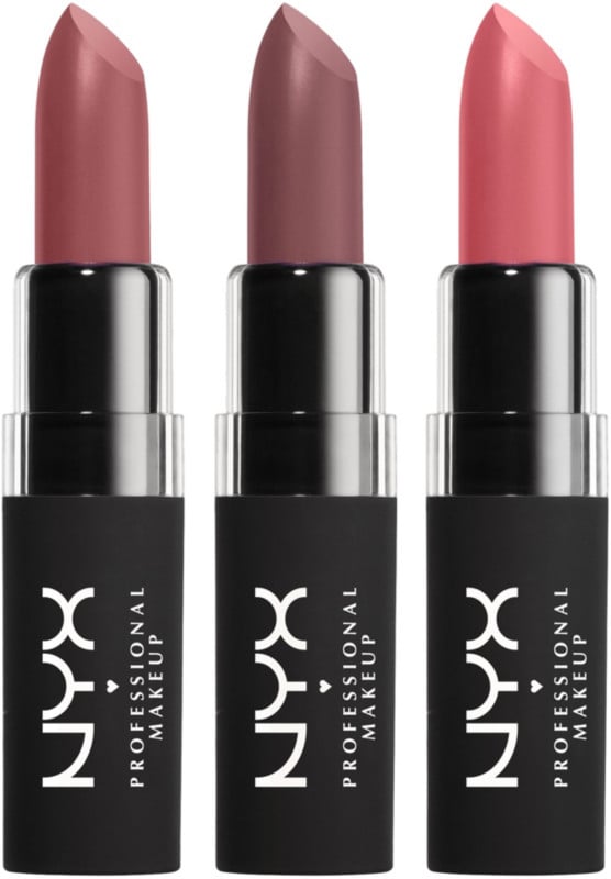 NYX Velvet Matte Lipstick Set in Soft Femme, Duchess, Effervescent