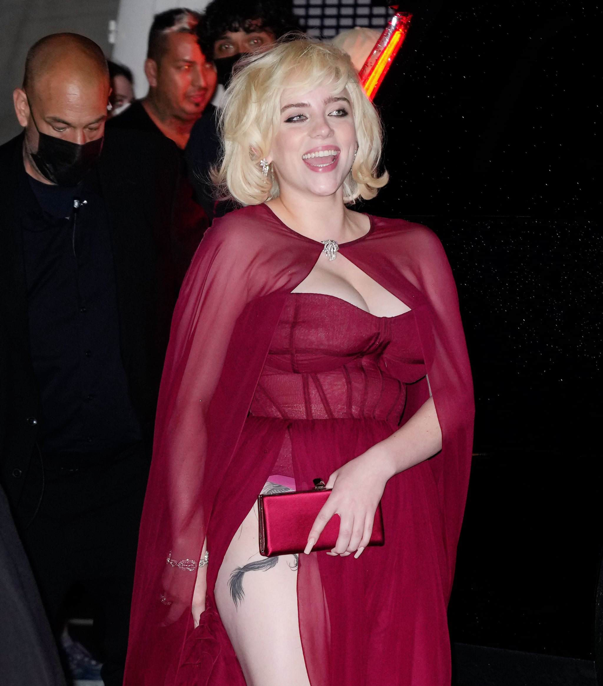 Billie Eilish's Red Oscar de la Renta Met Gala Indoor Dress | POPSUGAR Fashion