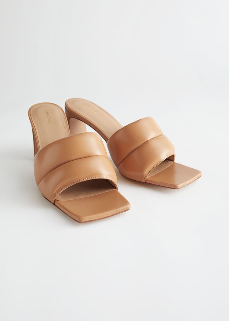 & Other Stories Padded Leather Heeled Sandals