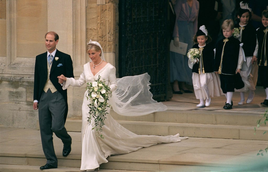 Prince Edward and Sophie Rhys-Jones 
The Bride: Sophie Rhys-Jones, a PR professional.
The Groom: Prince Edward, the youngest son of Queen Elizabeth II.
When: June 19, 1999. Prince Edward is the only child of the queen without a divorce.
Where: St. George's Chapel at Windsor Castle.