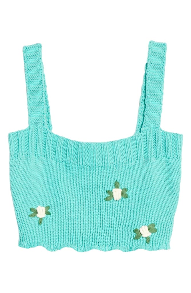 4SI3NNA Lorelei Floral Crop Sweater Tank Top