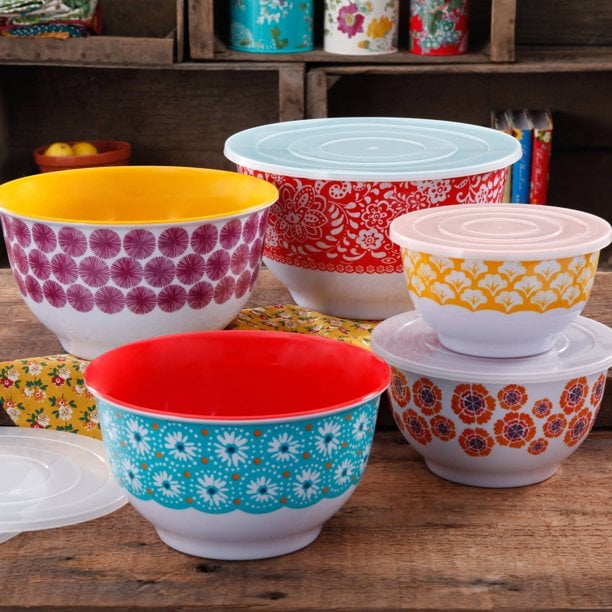 The Pioneer Woman Travelling Vines Melamine Mixing Bowl Set