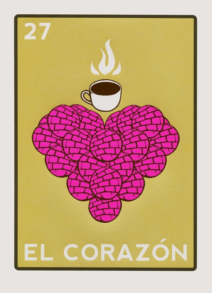 A print made for any true pan dulce-lover's house. 
El Corazón de Pan Dulce Screenprint ($38)