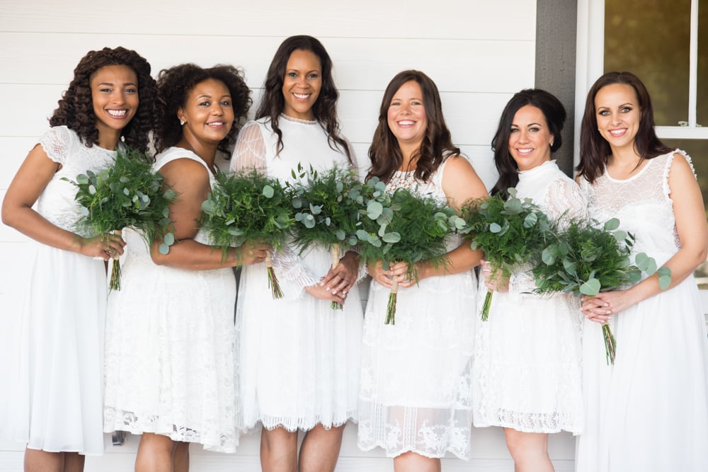 This Bridal Party In All White Looked Absolutely Stunning Bridesmaid Dresses From Real 
