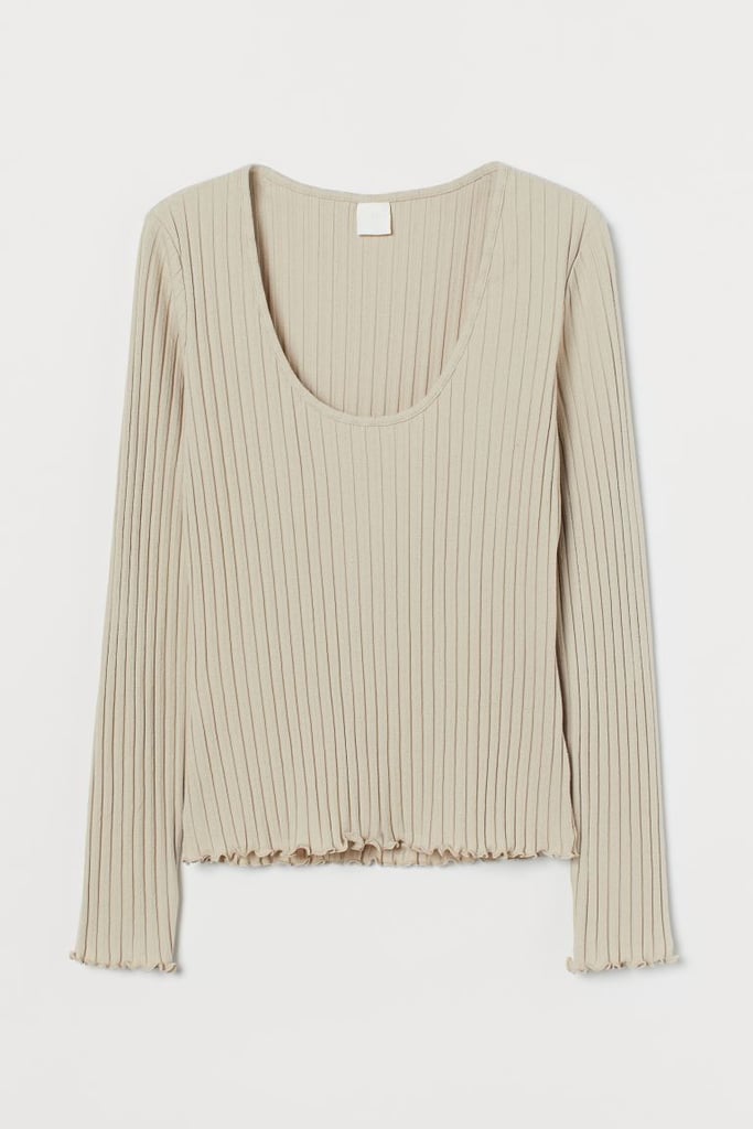 H&m ribbed jersey top