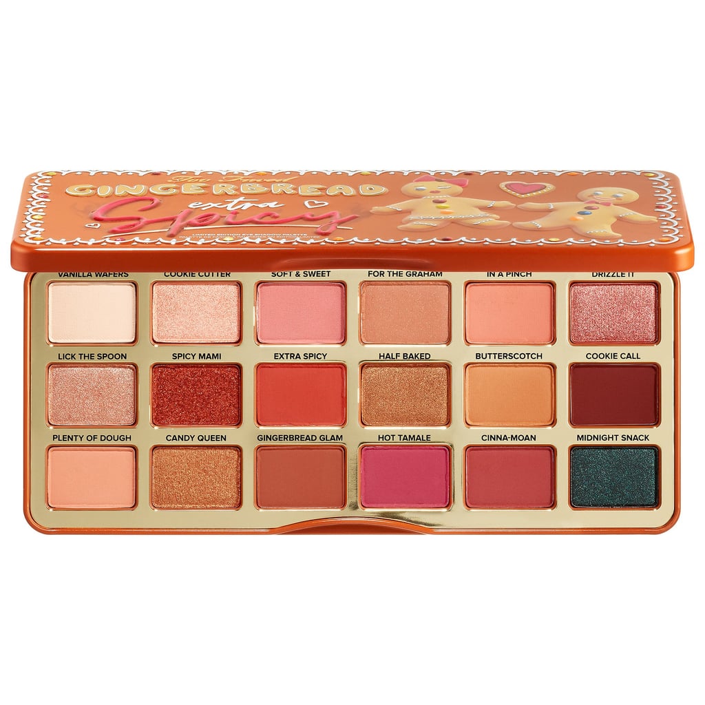 I found that applying these shadows wet improved the color payoff tremendously. It deepened the shade and made the metallic finish of the shimmery hues more vibrant. While the OG Gingerbread will always be my favorite cookie-scented palette, this follow-up is sure to become my go-to when I want a rich, warm eye look with browns and orange shades. 
Check out the swatches, ahead.