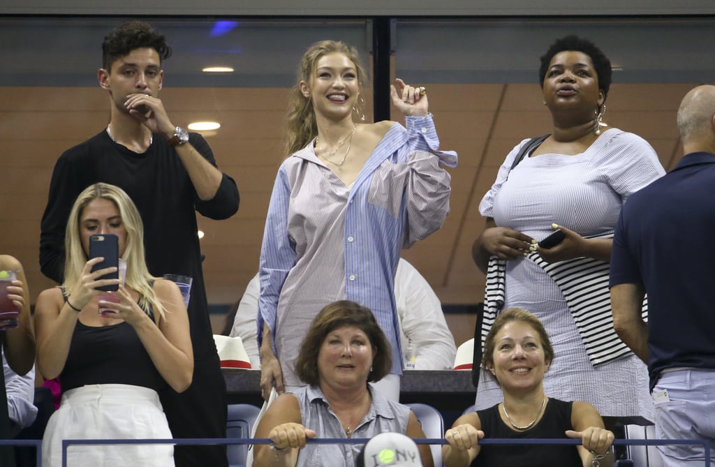 Gigi and Bella Hadid at US Open in Button-Downs 2018