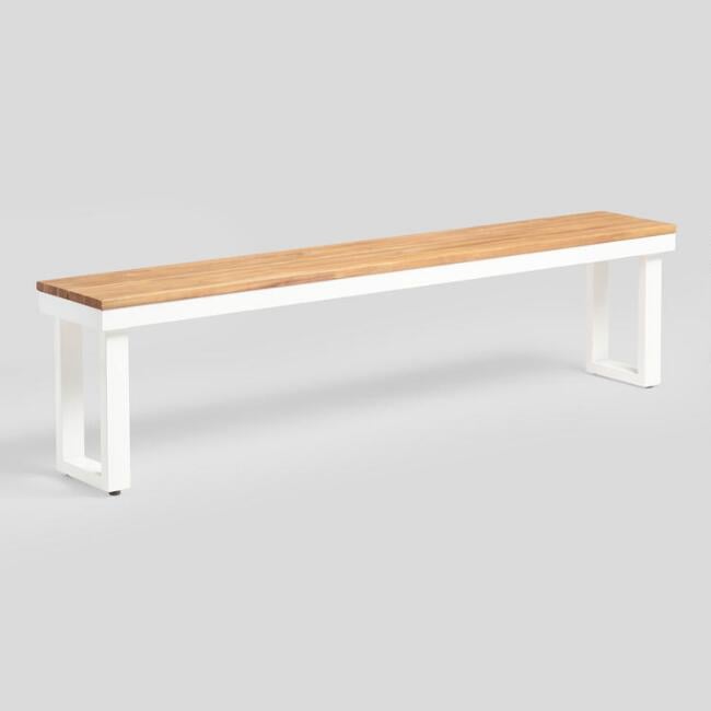 Antique White Avignon Outdoor Dining Bench