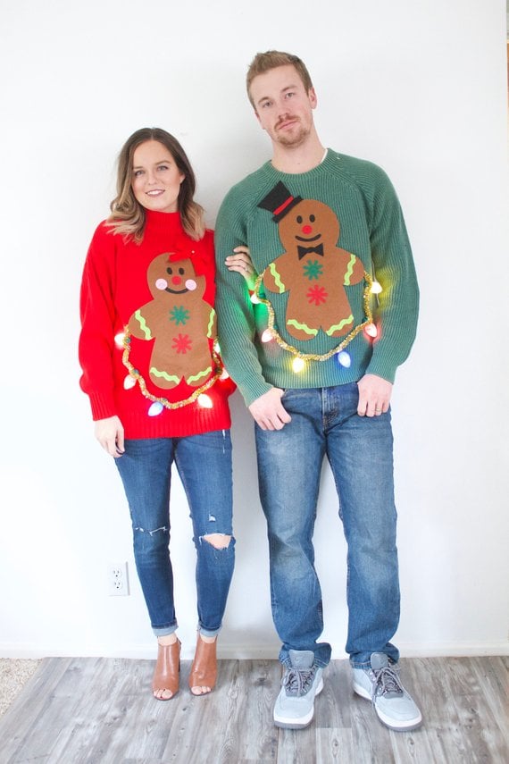 Gingerbread Light-Up Sweaters