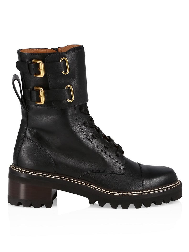 See by Chloé Mallory Leather Combat Boots