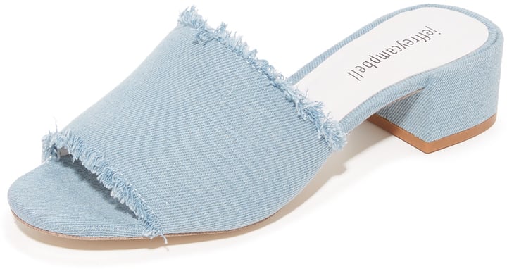 The Jeffrey Campbell Beaton Denim Mules ($135) will have you transitioning from day to night seamlessly.