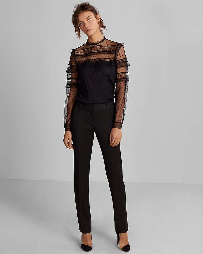 Express Pieced Lace Long Sleeve Blouse Express Fall Line 2017