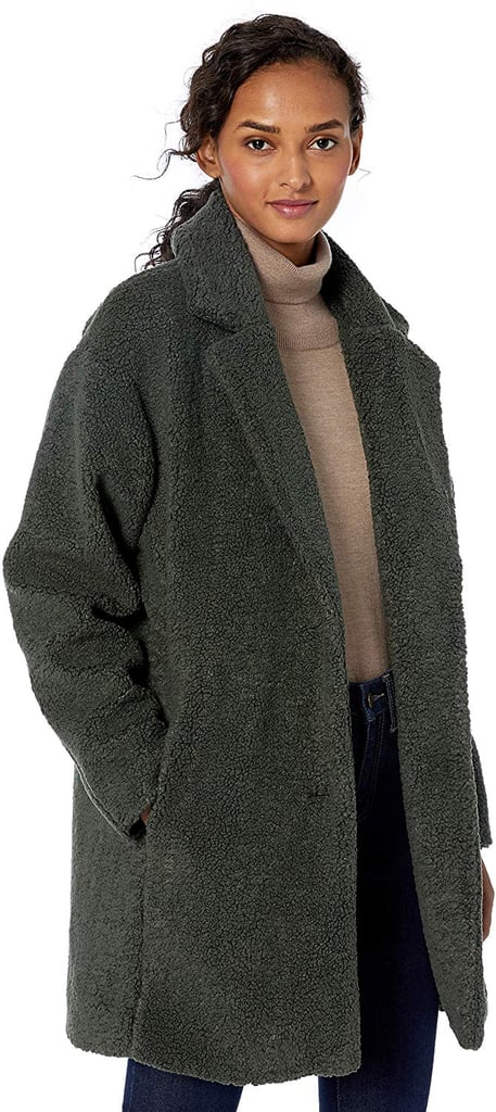 Daily Ritual Women's Teddy Bear Fleece Lapel Coat