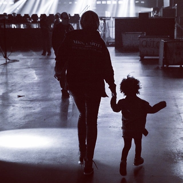 Blue Ivy Carter walked out on stage with her mom, Beyoncé, during her parents' tour.
Source: Instagram user beyonce