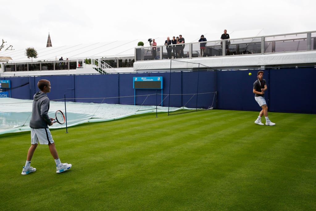 David and Romeo Beckham at Aegon Championships 2016