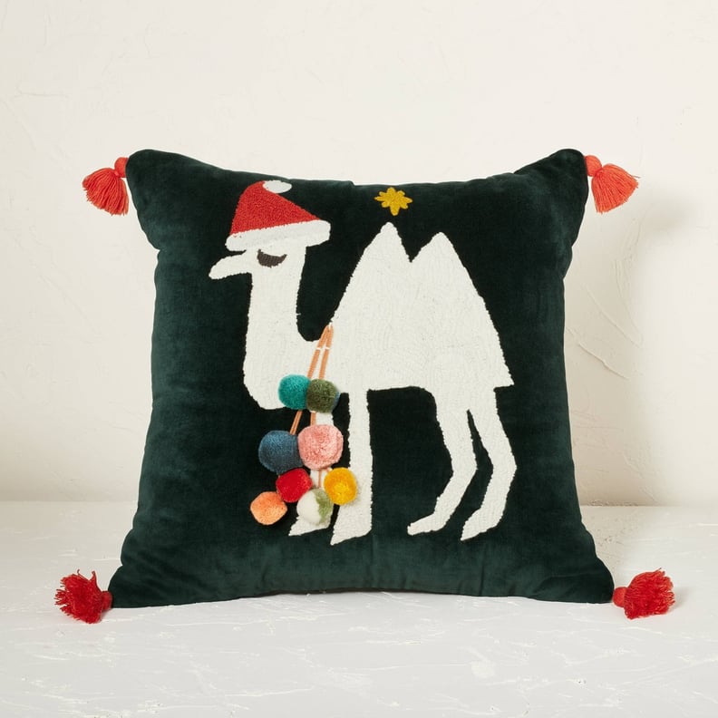 A Cute and Cuddly Pillow: Opalhouse designed with Jungalow Embroidered Christmas Camel Throw Pillow