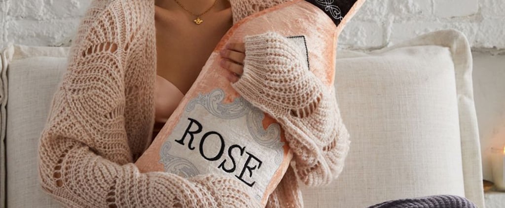 Urban Outfitters Oversize Rosé Bottle Pillow