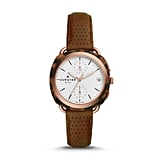 Fossil x Amber Interiors Multifunction Brown Leather Watch