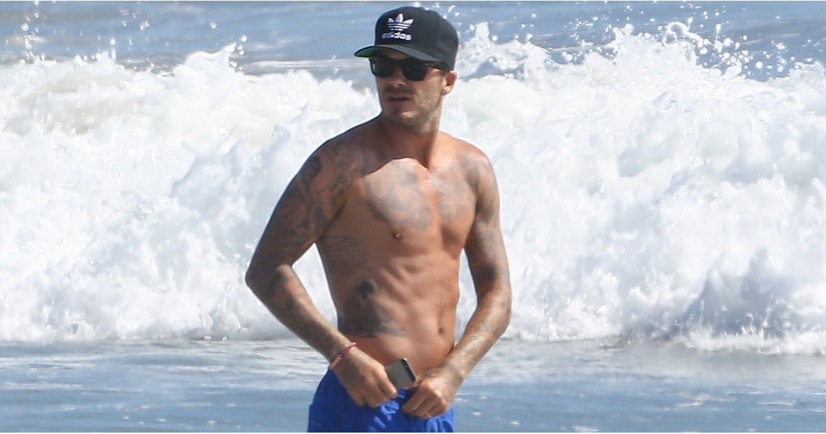 David Beckham Shirtless At The Beach Popsugar Celebrity 