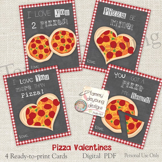 Pizza Valentines Valentine's Day Cards For Tweens POPSUGAR Family
