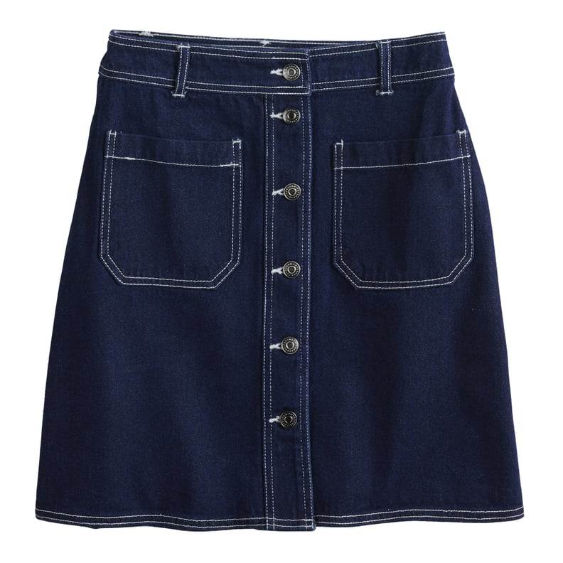 POPSUGAR Collection at Kohl's Button-Front Denim Mini Skirt