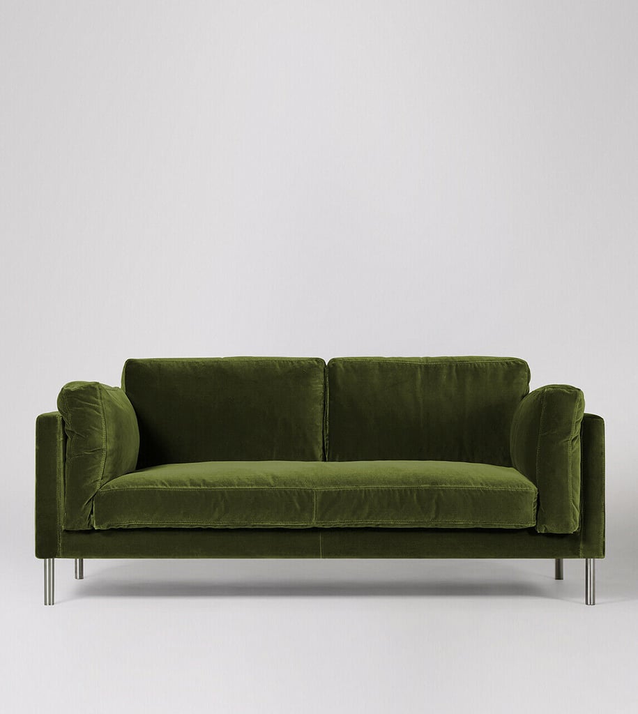 Swoon Munich Living Room Fern Easy Velvet Three Seater Sofa