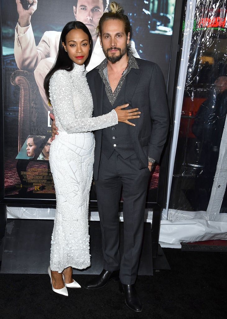 Zoe Saldana and Marco Perego at the Live by Night Premiere