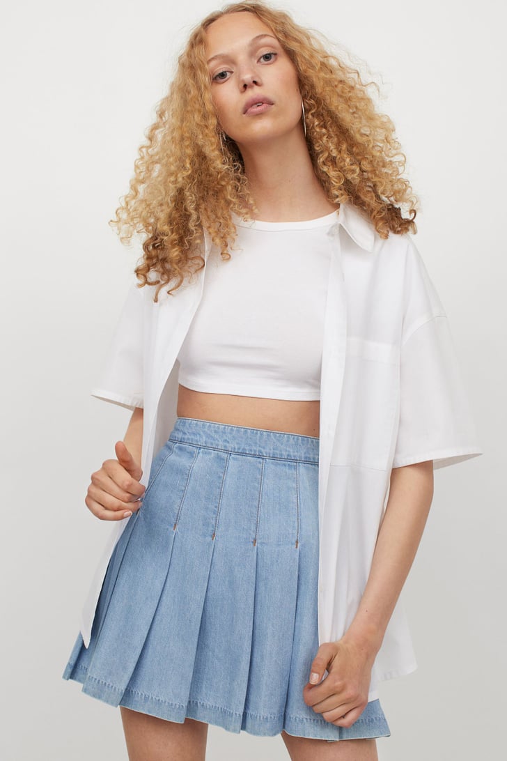 Pleated Denim Skirt Best New Arrivals From Handm June 2021 Popsugar Fashion Photo 22 7471