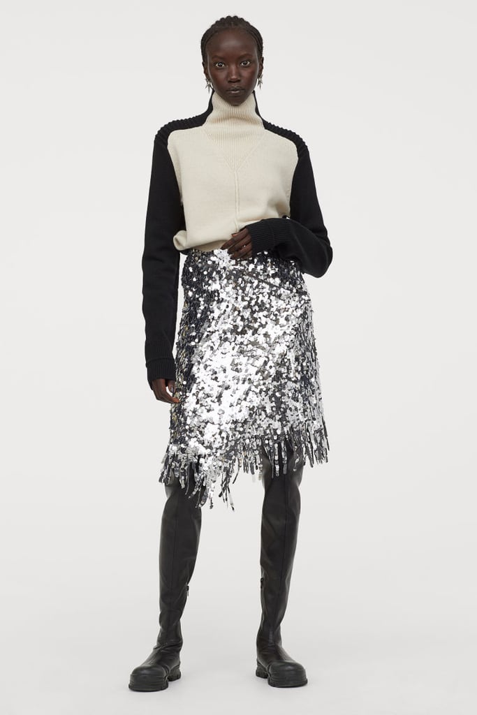 H&M Cashmere-blend Sweater and Sequinned Wrapover Skirt