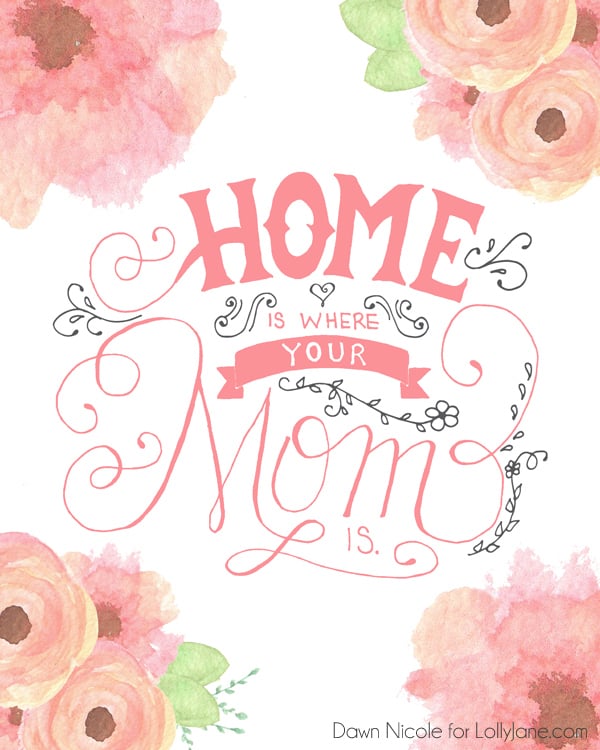 Home Is Where Your Mom Is Printable Mother's Day Card