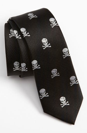 Silk Skull and Crossbones Tie