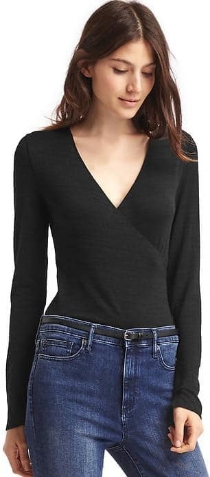 Gap Softspun wrap-front long sleeve bodysuit ($45)