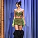 Dua Lipa Wore an Area Outfit and Furry Boots on Fallon